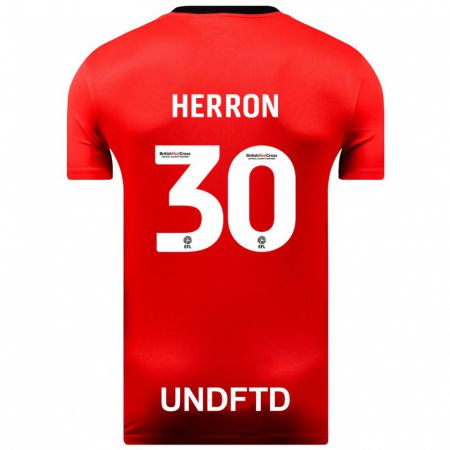Kandiny Niño Camiseta Neve Herron #30 Rojo 2ª Equipación 2023/24 La Camisa Chile