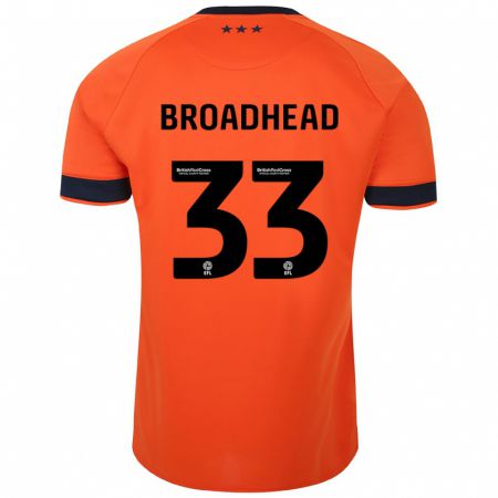 Kandiny Niño Camiseta Nathan Broadhead #33 Naranja 2ª Equipación 2023/24 La Camisa Chile