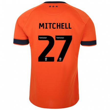 Kandiny Niño Camiseta Leah Mitchell #27 Naranja 2ª Equipación 2023/24 La Camisa Chile