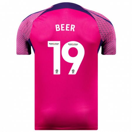 Kandiny Niño Camiseta Megan Beer #19 Morado 2ª Equipación 2023/24 La Camisa Chile