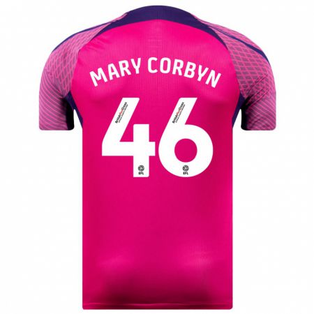 Kandiny Niño Camiseta Mary Corbyn #46 Morado 2ª Equipación 2023/24 La Camisa Chile