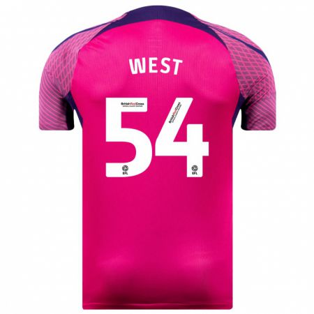 Kandiny Niño Camiseta Ella West #54 Morado 2ª Equipación 2023/24 La Camisa Chile