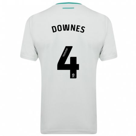 Kandiny Niño Camiseta Flynn Downes #4 Blanco 2ª Equipación 2023/24 La Camisa Chile