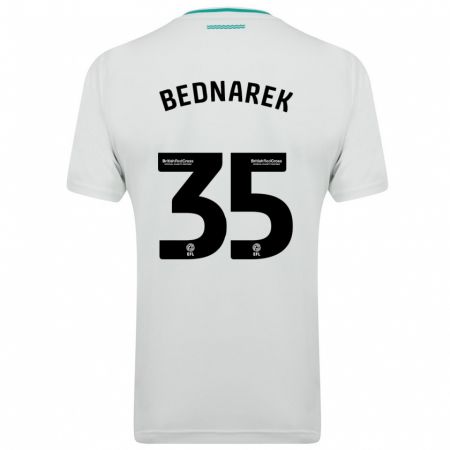 Kandiny Niño Camiseta Jan Bednarek #35 Blanco 2ª Equipación 2023/24 La Camisa Chile