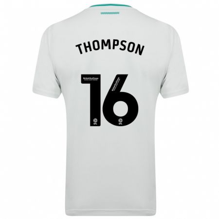 Kandiny Niño Camiseta Emma Thompson #16 Blanco 2ª Equipación 2023/24 La Camisa Chile