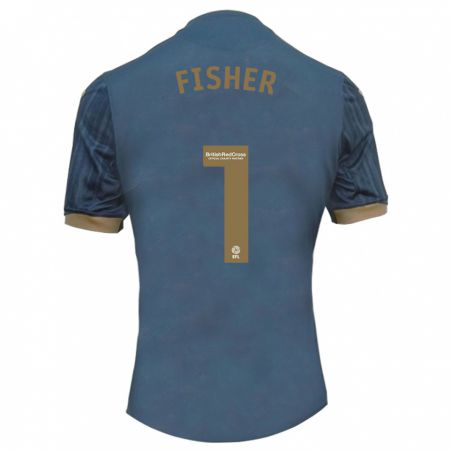 Kandiny Niño Camiseta Andy Fisher #1 Verde Azulado Oscuro 2ª Equipación 2023/24 La Camisa Chile