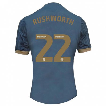 Kandiny Niño Camiseta Carl Rushworth #22 Verde Azulado Oscuro 2ª Equipación 2023/24 La Camisa Chile