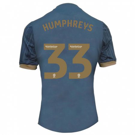 Kandiny Niño Camiseta Bashir Humphreys #33 Verde Azulado Oscuro 2ª Equipación 2023/24 La Camisa Chile