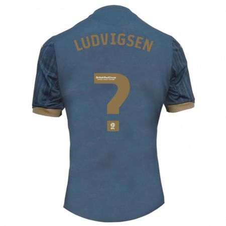 Kandiny Niño Camiseta Kai Ludvigsen #0 Verde Azulado Oscuro 2ª Equipación 2023/24 La Camisa Chile