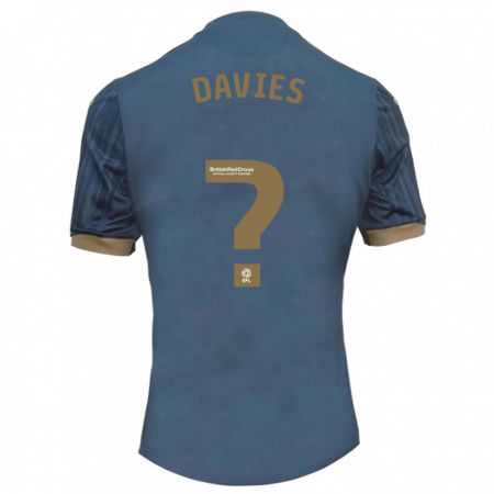 Kandiny Niño Camiseta Ruben Davies #0 Verde Azulado Oscuro 2ª Equipación 2023/24 La Camisa Chile