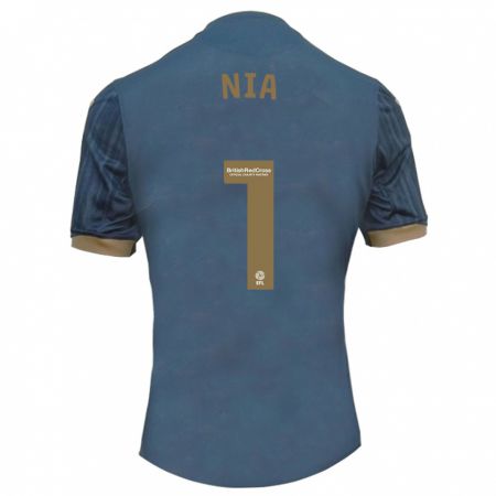 Kandiny Niño Camiseta Ffion Rees Nia #1 Verde Azulado Oscuro 2ª Equipación 2023/24 La Camisa Chile