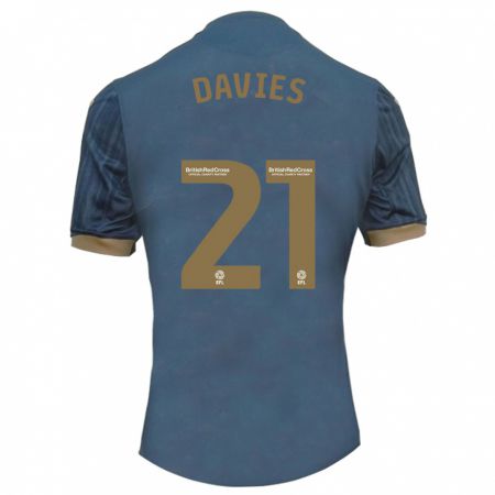 Kandiny Niño Camiseta Laura Davies #21 Verde Azulado Oscuro 2ª Equipación 2023/24 La Camisa Chile