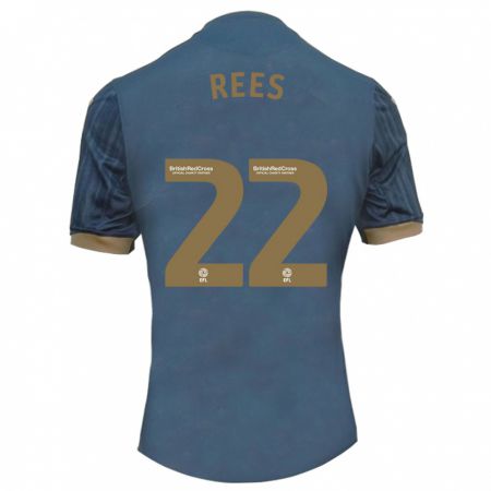 Kandiny Niño Camiseta Nia Rees #22 Verde Azulado Oscuro 2ª Equipación 2023/24 La Camisa Chile