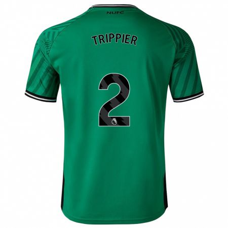 Kandiny Niño Camiseta Kieran Trippier #2 Verde 2ª Equipación 2023/24 La Camisa Chile