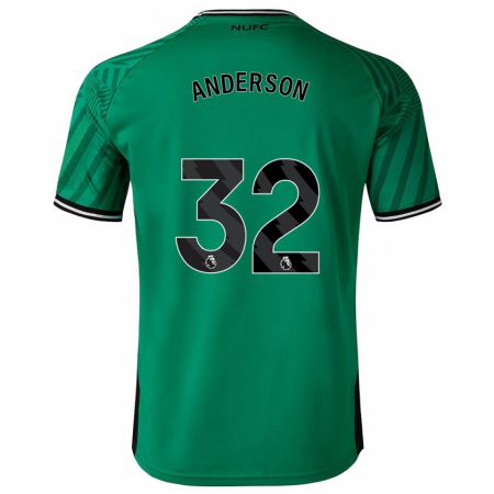Kandiny Niño Camiseta Elliot Anderson #32 Verde 2ª Equipación 2023/24 La Camisa Chile