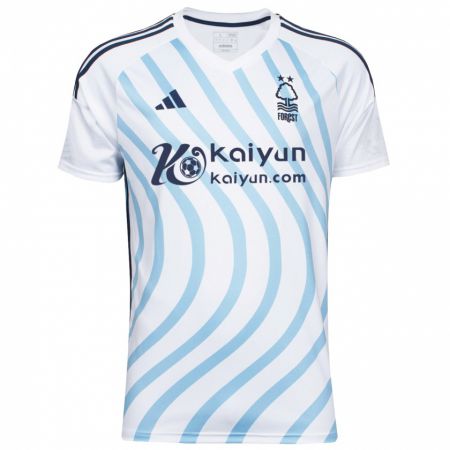 Kandiny Niño Camiseta Cormac Daly #0 Blanco Azul 2ª Equipación 2023/24 La Camisa Chile