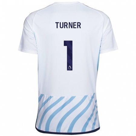 Kandiny Niño Camiseta Matt Turner #1 Blanco Azul 2ª Equipación 2023/24 La Camisa Chile