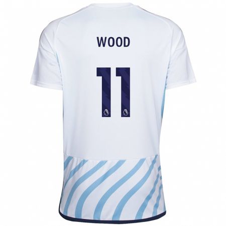Kandiny Niño Camiseta Chris Wood #11 Blanco Azul 2ª Equipación 2023/24 La Camisa Chile