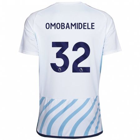Kandiny Niño Camiseta Andrew Omobamidele #32 Blanco Azul 2ª Equipación 2023/24 La Camisa Chile