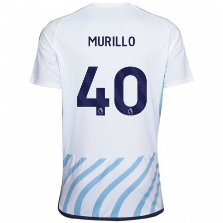 Kandiny Niño Camiseta Murillo #40 Blanco Azul 2ª Equipación 2023/24 La Camisa Chile