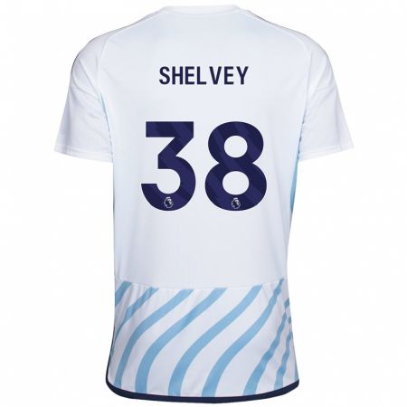 Kandiny Niño Camiseta George Shelvey #38 Blanco Azul 2ª Equipación 2023/24 La Camisa Chile