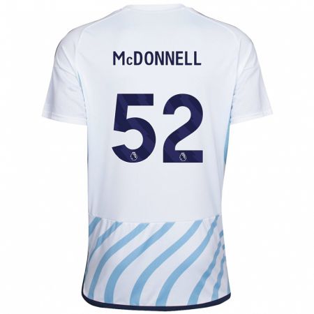 Kandiny Niño Camiseta Jamie Mcdonnell #52 Blanco Azul 2ª Equipación 2023/24 La Camisa Chile