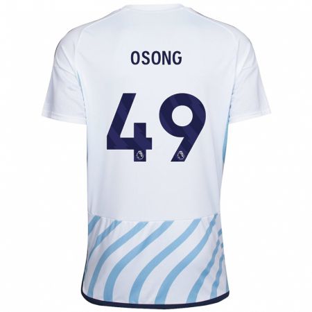 Kandiny Niño Camiseta Detlef Esapa Osong #49 Blanco Azul 2ª Equipación 2023/24 La Camisa Chile