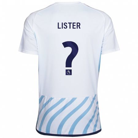 Kandiny Niño Camiseta Henry Lister #0 Blanco Azul 2ª Equipación 2023/24 La Camisa Chile