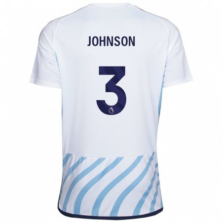 Kandiny Niño Camiseta Nat Johnson #3 Blanco Azul 2ª Equipación 2023/24 La Camisa Chile