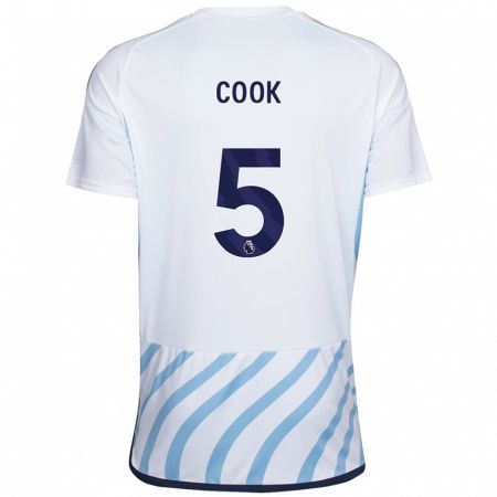 Kandiny Niño Camiseta Olivia Cook #5 Blanco Azul 2ª Equipación 2023/24 La Camisa Chile