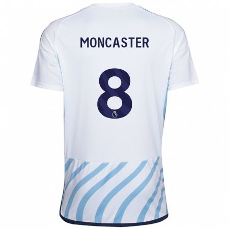 Kandiny Niño Camiseta Mai Moncaster #8 Blanco Azul 2ª Equipación 2023/24 La Camisa Chile