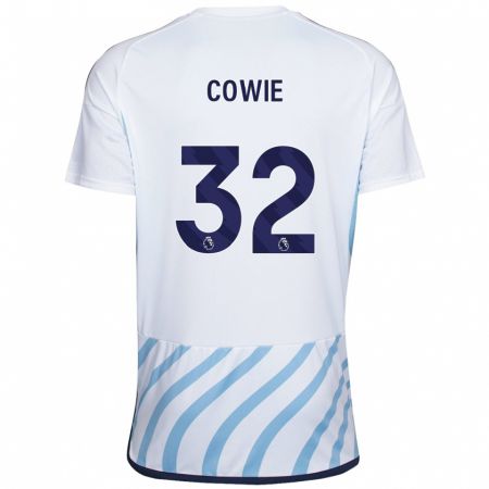 Kandiny Niño Camiseta Abi Cowie #32 Blanco Azul 2ª Equipación 2023/24 La Camisa Chile