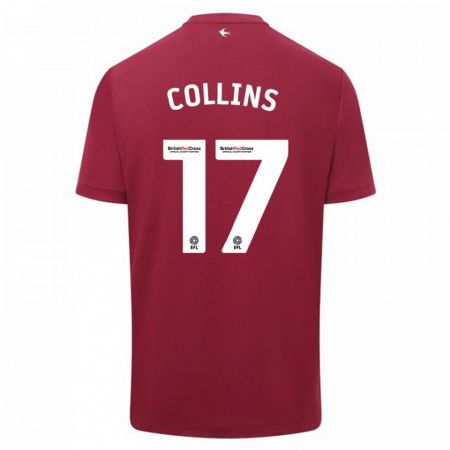 Kandiny Niño Camiseta Jamilu Collins #17 Rojo 2ª Equipación 2023/24 La Camisa Chile