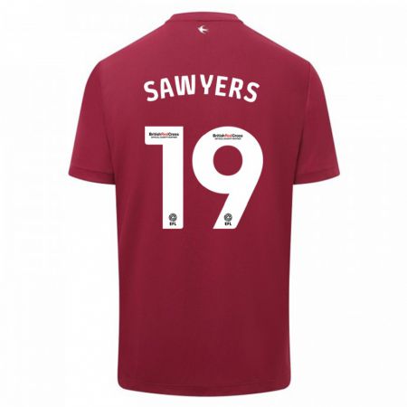 Kandiny Niño Camiseta Romaine Sawyers #19 Rojo 2ª Equipación 2023/24 La Camisa Chile