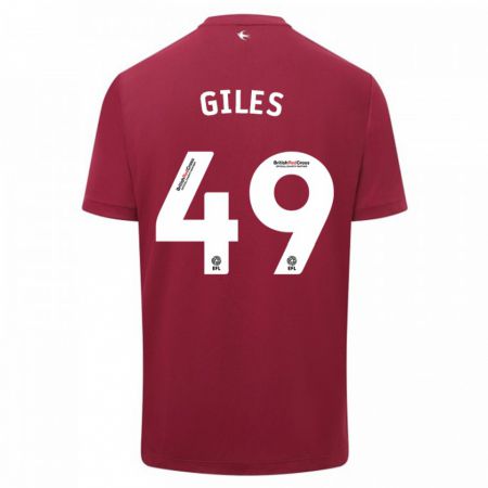 Kandiny Niño Camiseta Luey Giles #49 Rojo 2ª Equipación 2023/24 La Camisa Chile