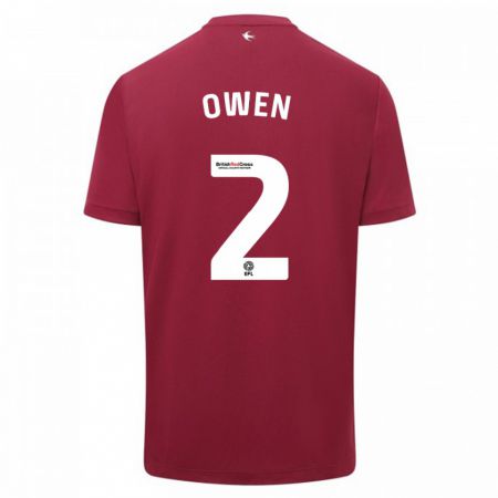 Kandiny Niño Camiseta Lisa Owen #2 Rojo 2ª Equipación 2023/24 La Camisa Chile