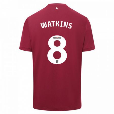 Kandiny Niño Camiseta Seren Watkins #8 Rojo 2ª Equipación 2023/24 La Camisa Chile