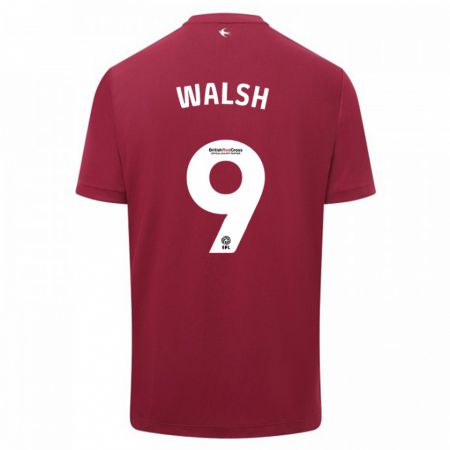 Kandiny Niño Camiseta Catherine Walsh #9 Rojo 2ª Equipación 2023/24 La Camisa Chile