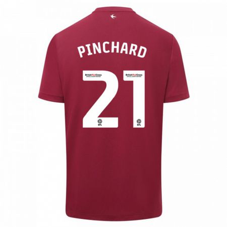 Kandiny Niño Camiseta Cerys Pinchard #21 Rojo 2ª Equipación 2023/24 La Camisa Chile