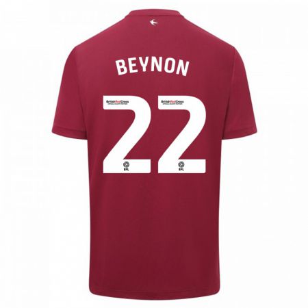 Kandiny Niño Camiseta Emma Beynon #22 Rojo 2ª Equipación 2023/24 La Camisa Chile