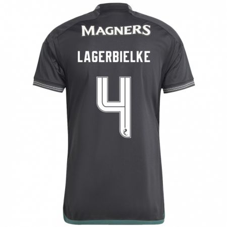 Kandiny Niño Camiseta Gustaf Lagerbielke #4 Negro 2ª Equipación 2023/24 La Camisa Chile