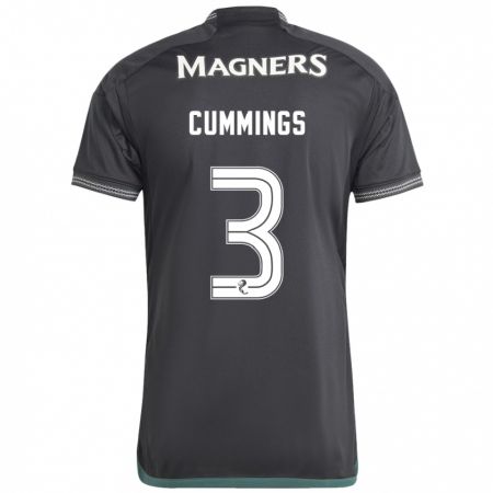Kandiny Niño Camiseta Sydney Cummings #3 Negro 2ª Equipación 2023/24 La Camisa Chile