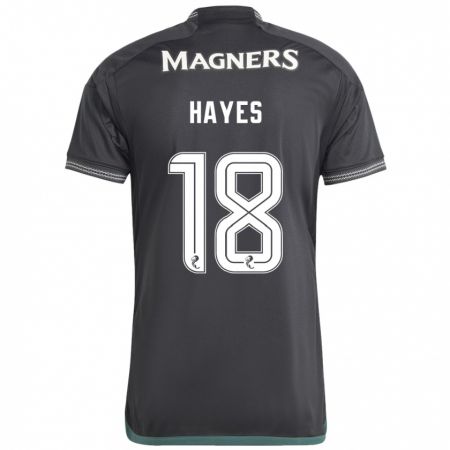 Kandiny Niño Camiseta Caitlin Hayes #18 Negro 2ª Equipación 2023/24 La Camisa Chile