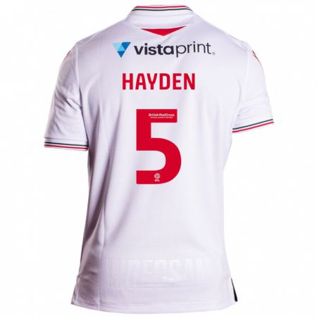 Kandiny Niño Camiseta Aaron Hayden #5 Blanco 2ª Equipación 2023/24 La Camisa Chile