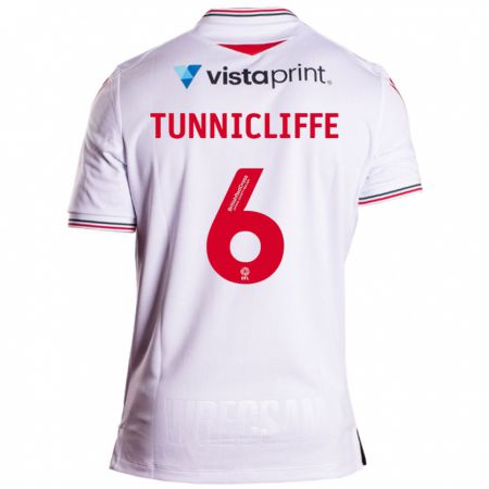 Kandiny Niño Camiseta Jordan Tunnicliffe #6 Blanco 2ª Equipación 2023/24 La Camisa Chile