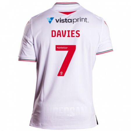 Kandiny Niño Camiseta Jordan Davies #7 Blanco 2ª Equipación 2023/24 La Camisa Chile