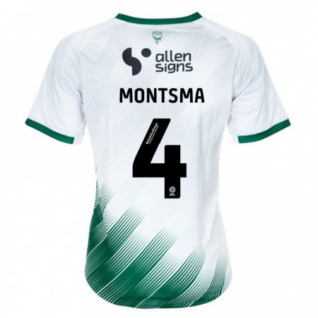 Kandiny Niño Camiseta Lewis Montsma #4 Blanco 2ª Equipación 2023/24 La Camisa Chile