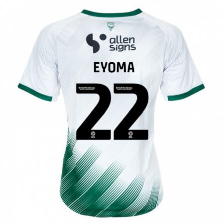 Kandiny Niño Camiseta Timothy Eyoma #22 Blanco 2ª Equipación 2023/24 La Camisa Chile