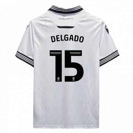 Kandiny Niño Camiseta Juan Delgado #15 Blanco 2ª Equipación 2023/24 La Camisa Chile