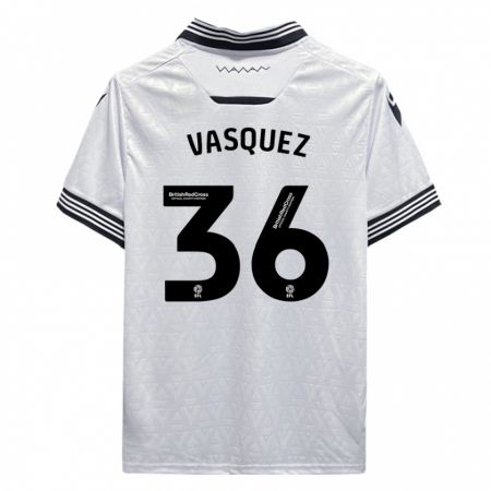 Kandiny Niño Camiseta Devis Vásquez #36 Blanco 2ª Equipación 2023/24 La Camisa Chile